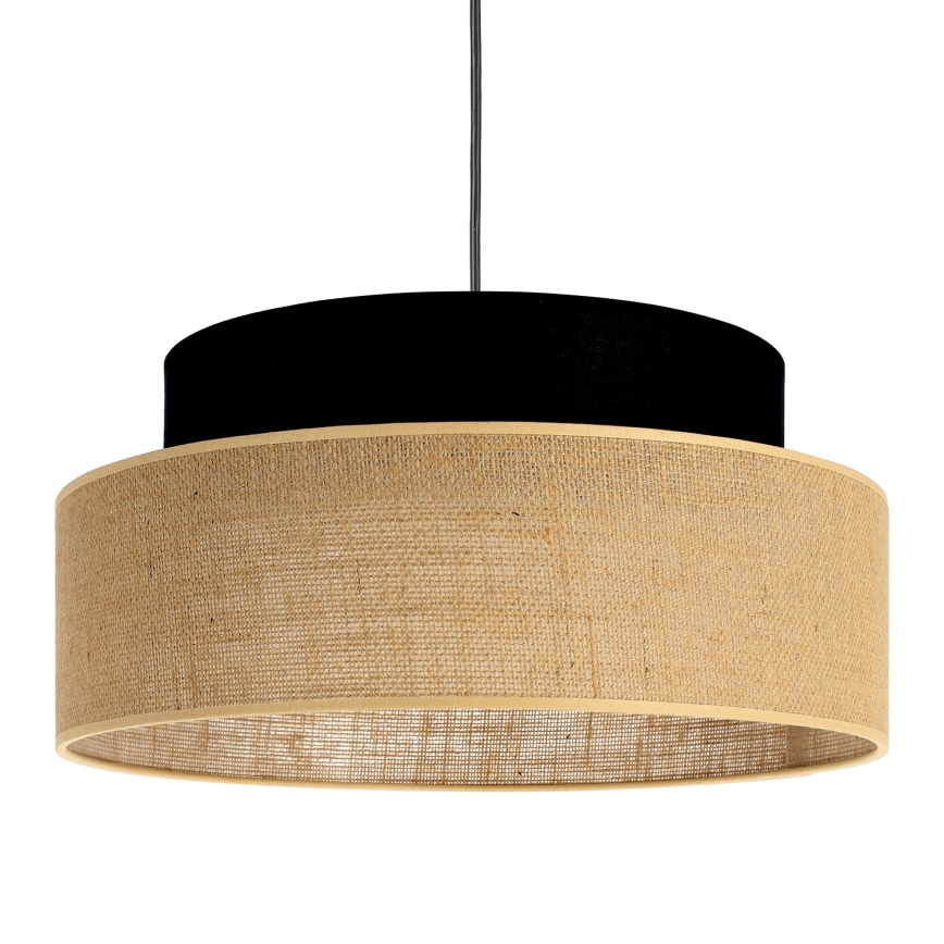 Candeeiro suspenso BOHO 1xE27/60W/230V preto/bege