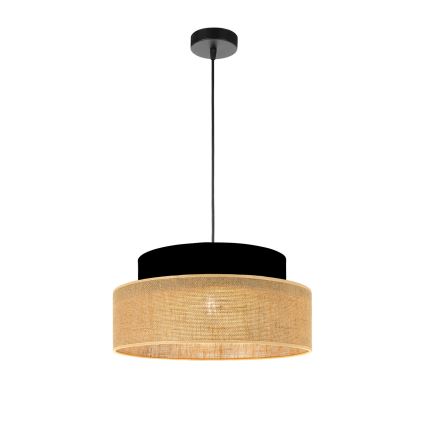 Candeeiro suspenso BOHO 1xE27/60W/230V preto/bege