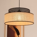 Candeeiro suspenso BOHO 1xE27/60W/230V preto/vime