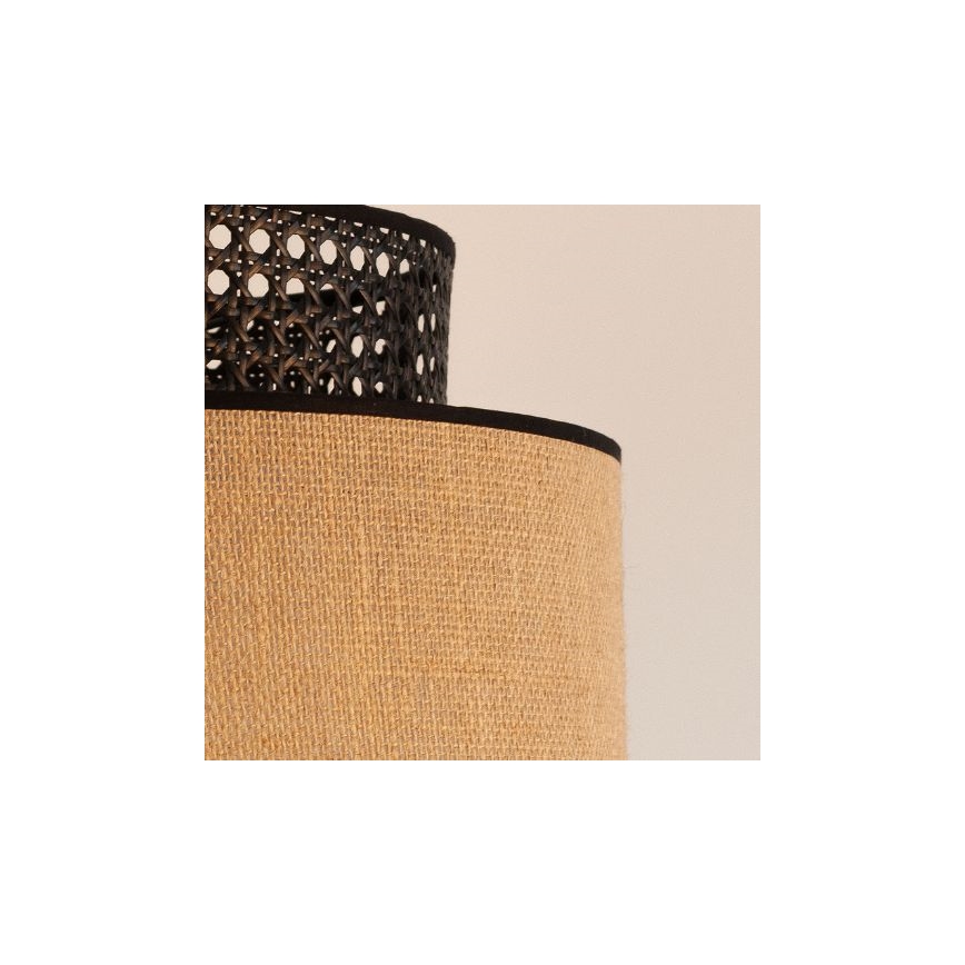 Candeeiro suspenso BOHO 1xE27/60W/230V preto/vime