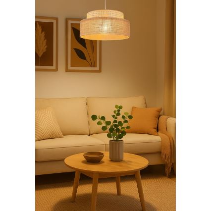 Candeeiro suspenso BOHO 1xE27/60W/230V vime