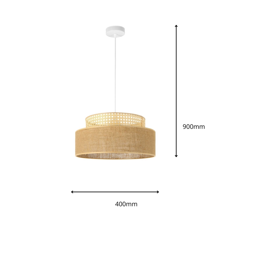 Candeeiro suspenso BOHO 1xE27/60W/230V vime