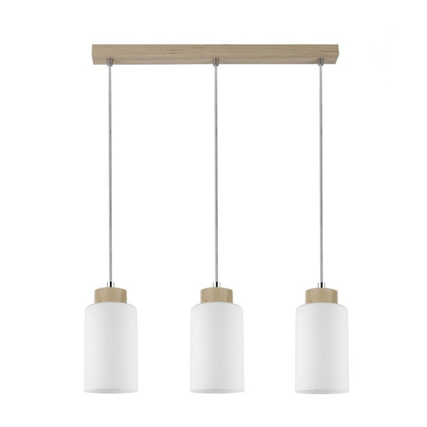 Candeeiro suspenso BOSCO 3xE27/60W/230V Bétula