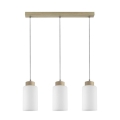 Candeeiro suspenso BOSCO 3xE27/60W/230V carvalho