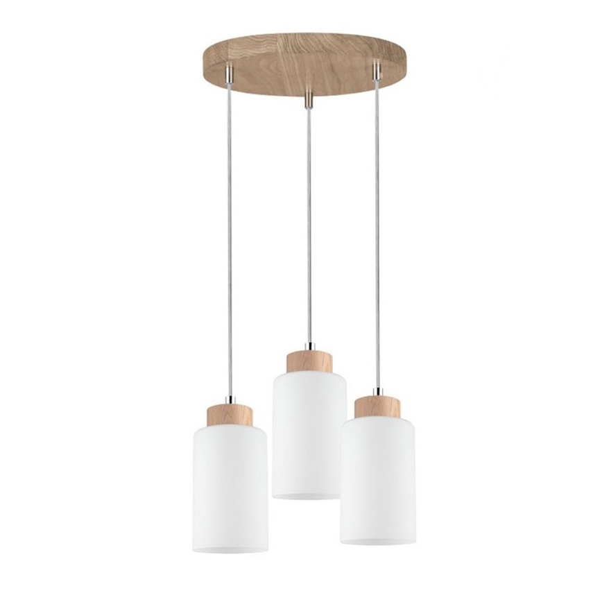 Candeeiro suspenso BOSCO 3xE27/60W/230V carvalho