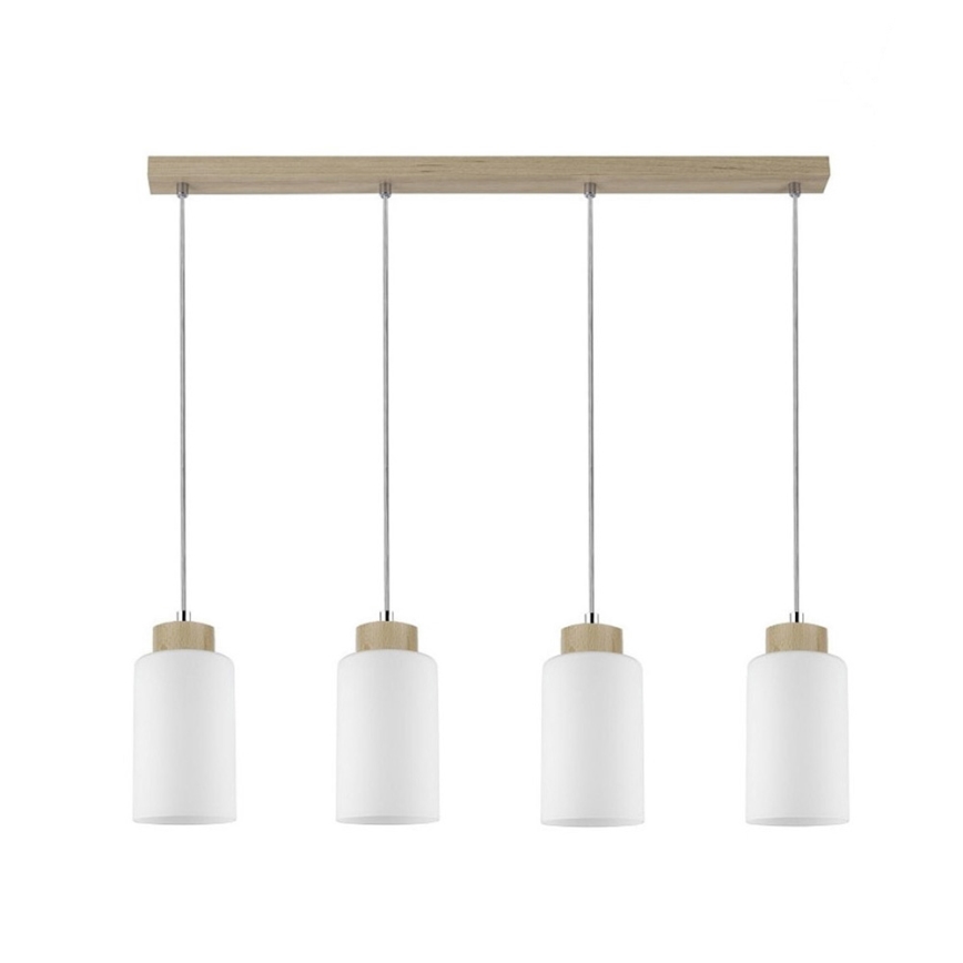 Candeeiro suspenso BOSCO 4xE27/60W/230V Bétula