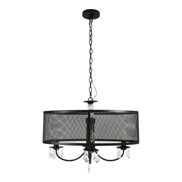 Candeeiro suspenso BRESSO 4xE14/12W/230V preto