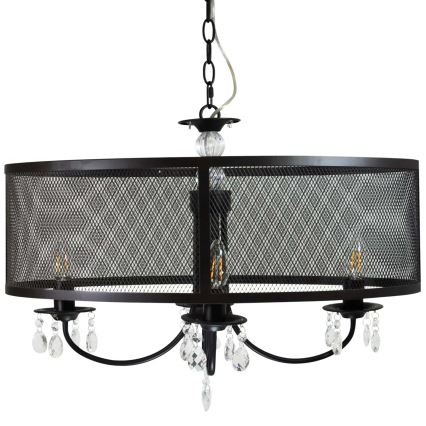Candeeiro suspenso BRESSO 4xE14/12W/230V preto