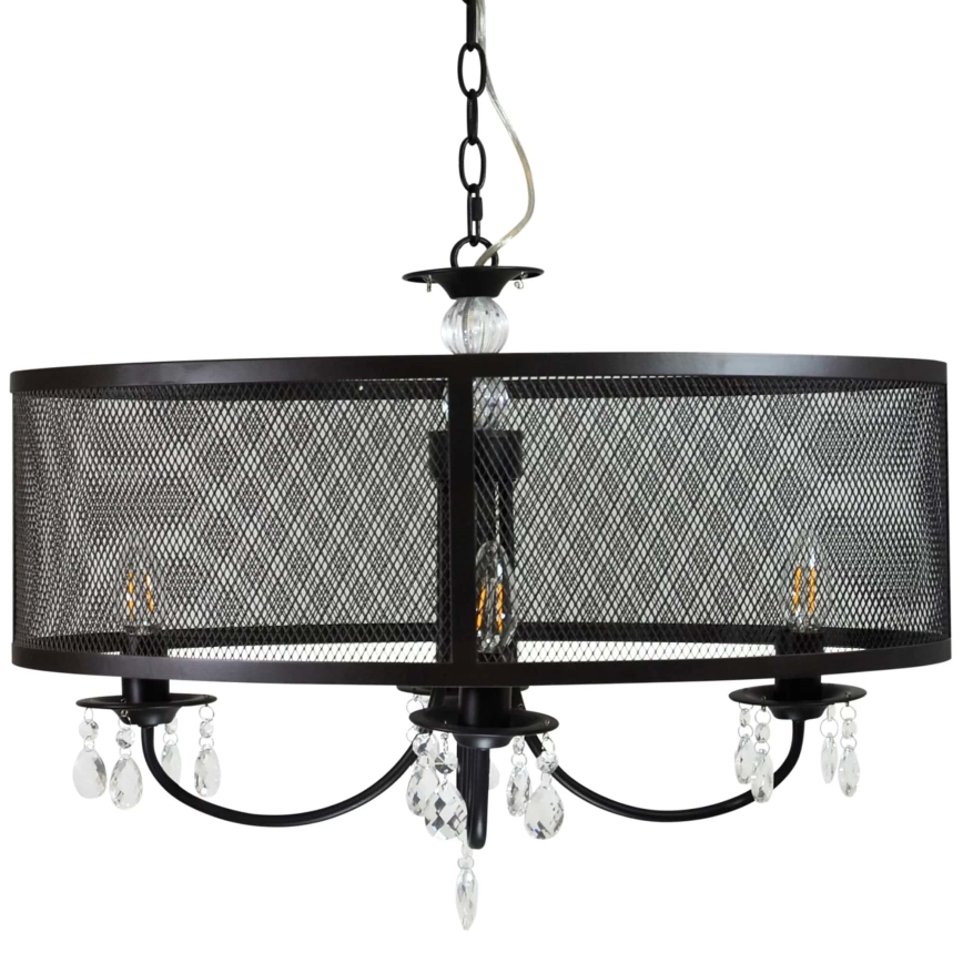 Candeeiro suspenso BRESSO 4xE14/12W/230V preto