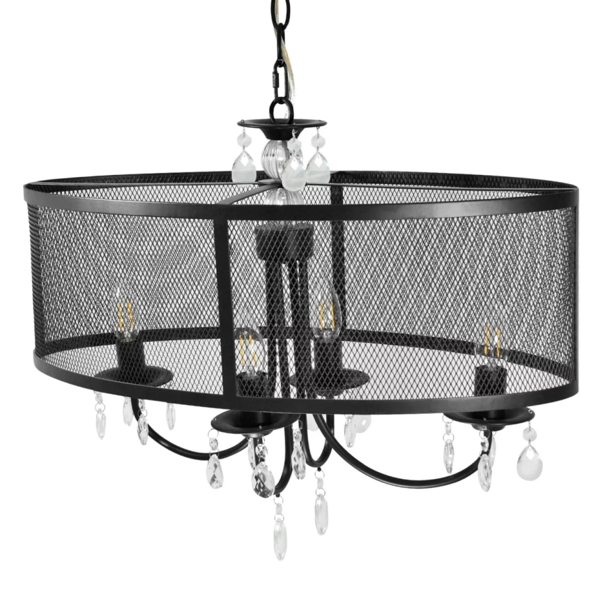 Candeeiro suspenso BRESSO 4xE14/12W/230V preto