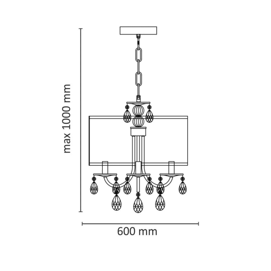 Candeeiro suspenso BRESSO 4xE14/12W/230V preto