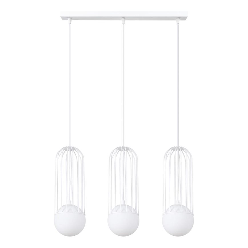Candeeiro suspenso BRINA 3xG9/8W/230V branco
