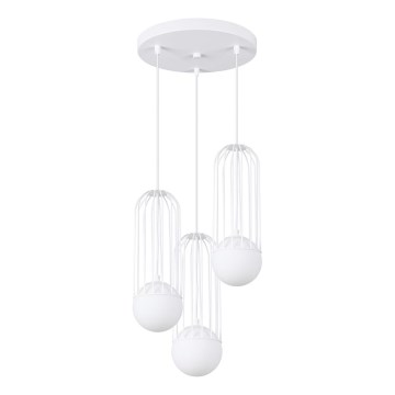 Candeeiro suspenso BRINA 3xG9/8W/230V branco