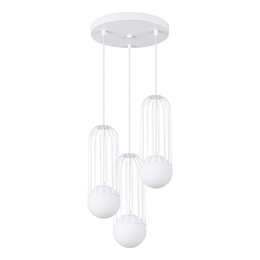 Candeeiro suspenso BRINA 3xG9/8W/230V branco