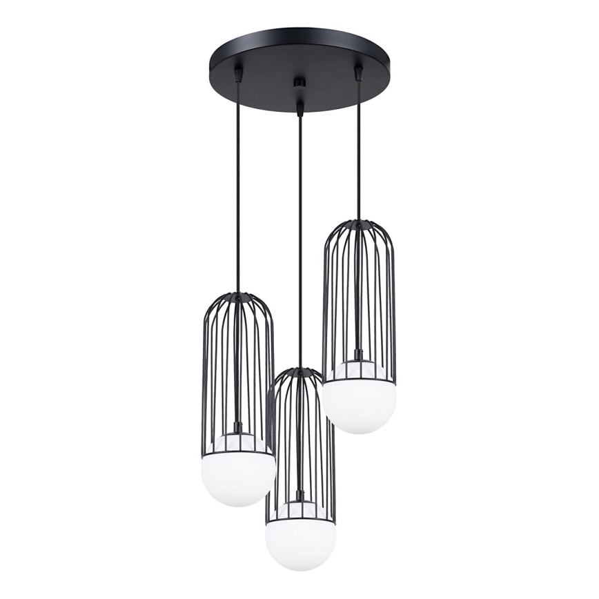 Candeeiro suspenso BRINA 3xG9/8W/230V preto