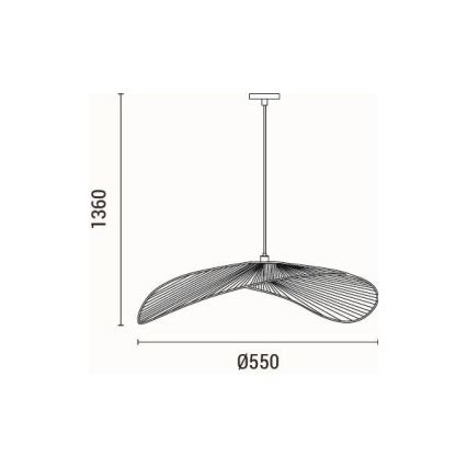 Candeeiro suspenso CALYPSO 1xE27/15W/230V diâmetro 55 cm bambu