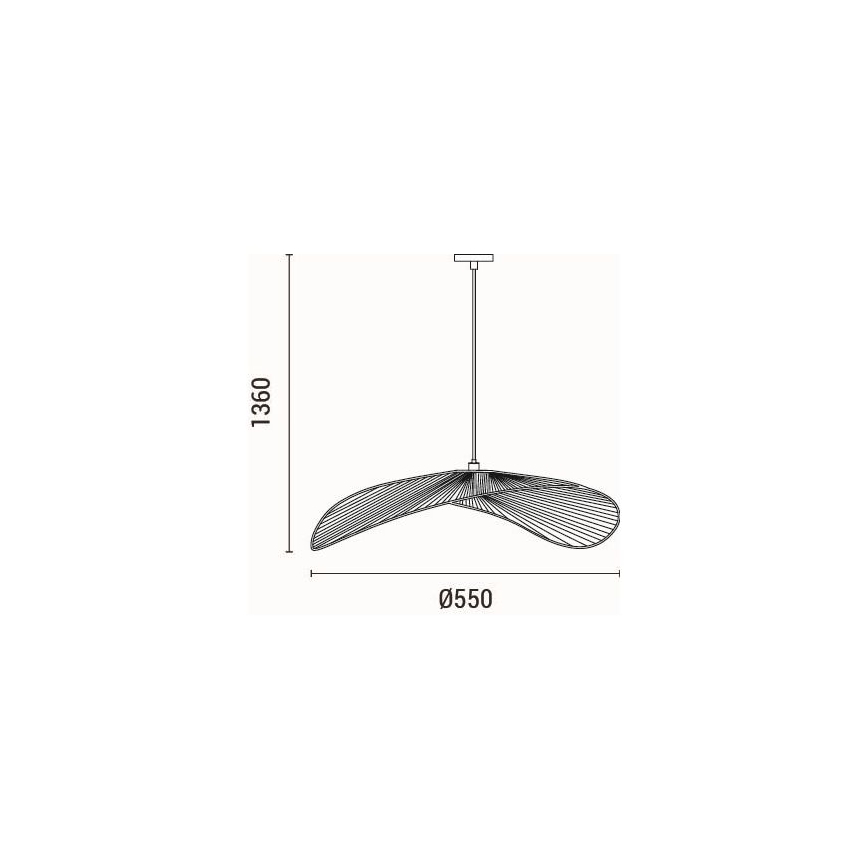 Candeeiro suspenso CALYPSO 1xE27/15W/230V diâmetro 55 cm bambu