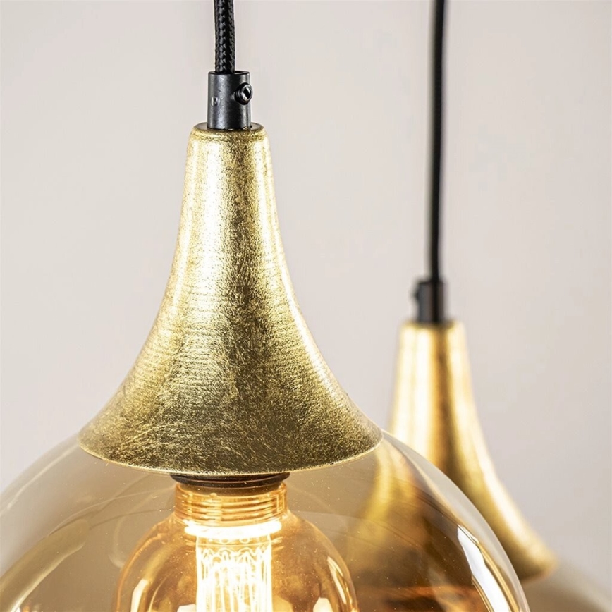 Candeeiro suspenso CALYPSO 2xGU10/60W/230V + 3xE27/60W preto/dourado