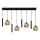 Candeeiro suspenso CALYPSO 4xGU10/60W/230V + 4xE27/60W preto/dourado