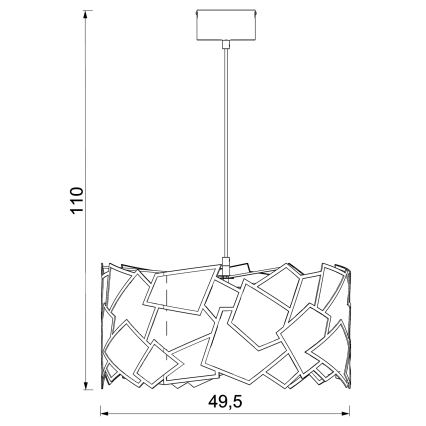 Candeeiro suspenso CAMO 3xE27/15W/230V dourado