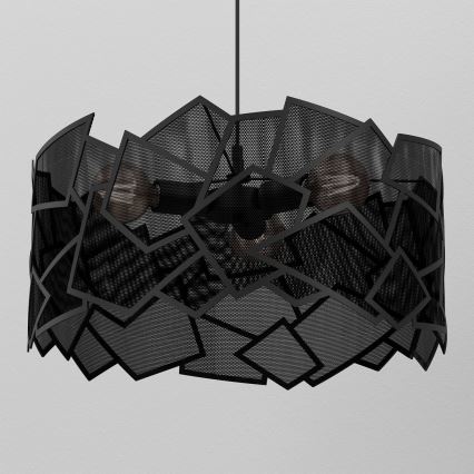 Candeeiro suspenso CAMO 3xE27/15W/230V preto
