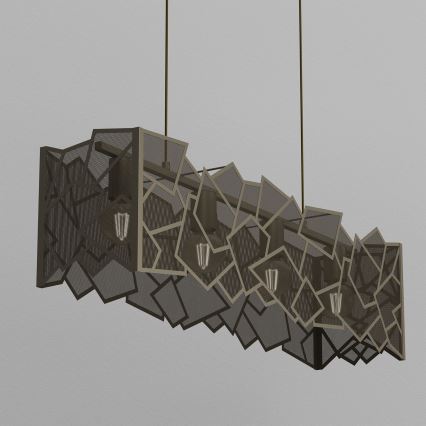 Candeeiro suspenso CAMO 4xE27/15W/230V dourado