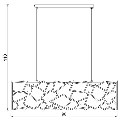 Candeeiro suspenso CAMO 4xE27/15W/230V preto