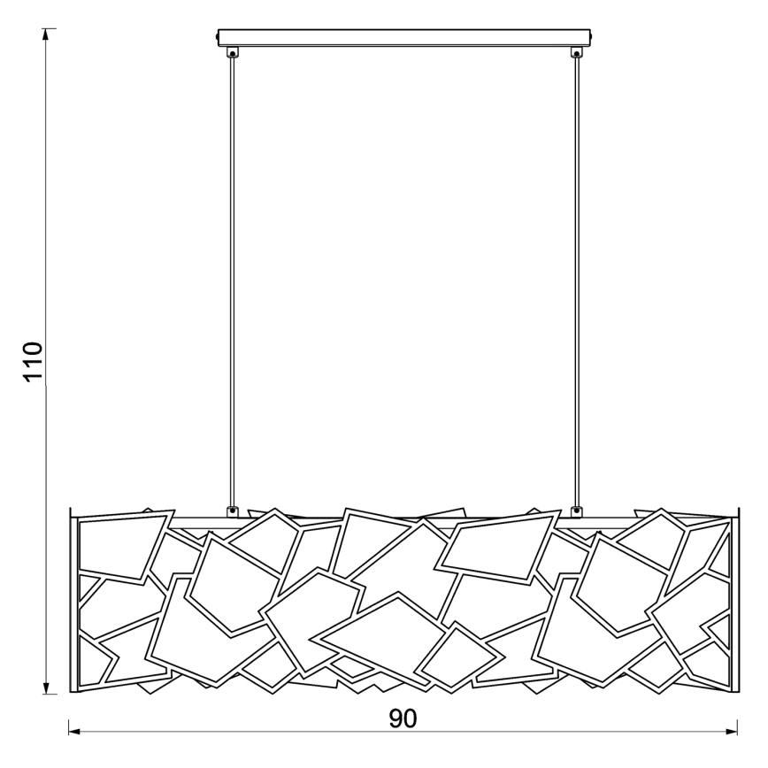 Candeeiro suspenso CAMO 4xE27/15W/230V preto