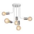 Candeeiro suspenso CANDELA 5xE27/15W/230V branco/cromado brilhante