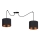 Candeeiro suspenso CANDIDA 2xE27/40W/230V aranha preto/cobre