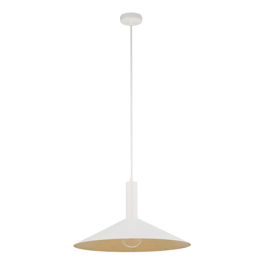Candeeiro suspenso CAPRI 1xE27/15W/230V diâmetro 50 cm branco/dourado