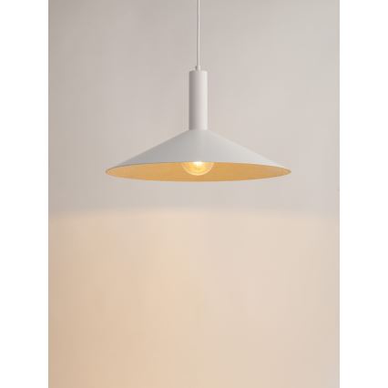 Candeeiro suspenso CAPRI 1xE27/15W/230V diâmetro 50 cm branco/dourado