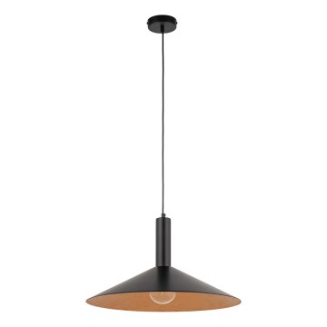 Candeeiro suspenso CAPRI 1xE27/15W/230V diâmetro 50 cm preto/cobre