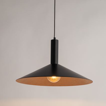 Candeeiro suspenso CAPRI 1xE27/15W/230V diâmetro 50 cm preto/cobre