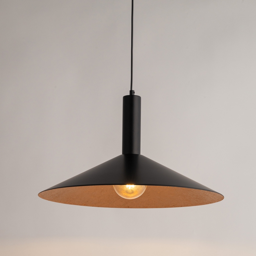 Candeeiro suspenso CAPRI 1xE27/15W/230V diâmetro 50 cm preto/cobre