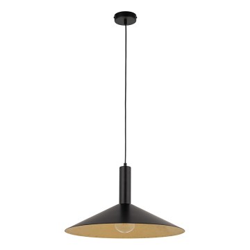 Candeeiro suspenso CAPRI 1xE27/15W/230V diâmetro 50 cm preto/dourado