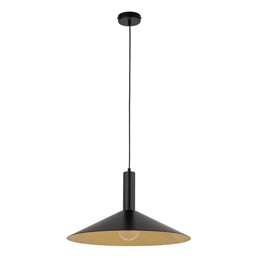 Candeeiro suspenso CAPRI 1xE27/15W/230V diâmetro 50 cm preto/dourado