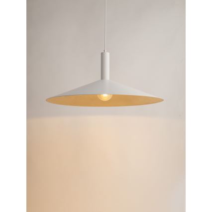 Candeeiro suspenso CAPRI 1xE27/15W/230V diâmetro 70 cm branco/dourado