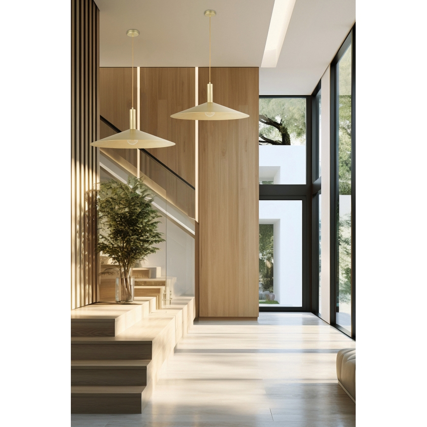 Candeeiro suspenso CAPRI 1xE27/15W/230V diâmetro 70 cm dourado