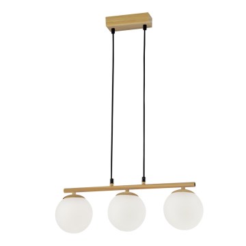 Candeeiro suspenso CARRINE 3xE14/40W/230V castanho