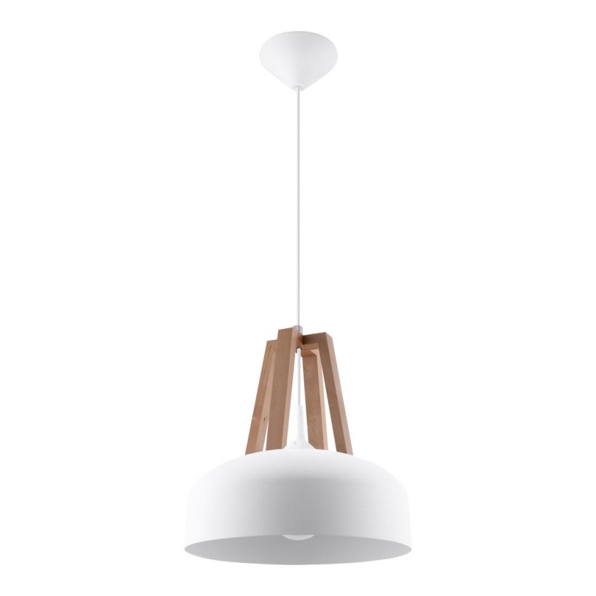 Candeeiro suspenso CASCO 1xE27/60W/230V diâmetro 30 cm Bétula