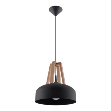 Candeeiro suspenso CASCO 1xE27/60W/230V diâmetro 30 cm Bétula