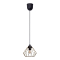 Candeeiro suspenso CEED GOLD 1xE27/60W/230V diâmetro 17,5 cm preto/dourado