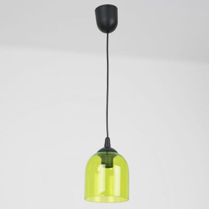 Candeeiro suspenso CHRIS 1xE27/60W/230V diâmetro 11 cm verde