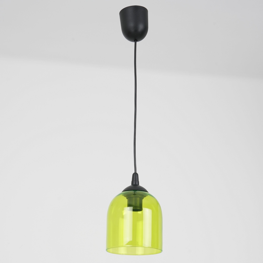 Candeeiro suspenso CHRIS 1xE27/60W/230V diâmetro 11 cm verde