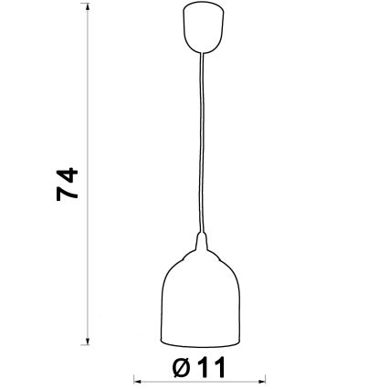 Candeeiro suspenso CHRIS 1xE27/60W/230V diâmetro 11 cm verde
