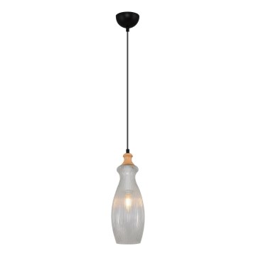 Candeeiro suspenso com cabo BOTTLE 1xE14/4W/230V transparente