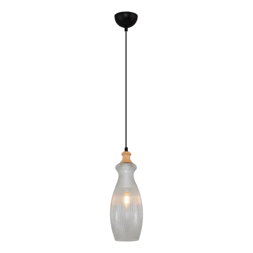 Candeeiro suspenso com cabo BOTTLE 1xE14/4W/230V transparente