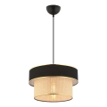 Candeeiro suspenso com cabo ERO 1xE27/60W/230V preto/bege