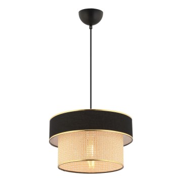Candeeiro suspenso com cabo ERO 1xE27/60W/230V preto/bege
